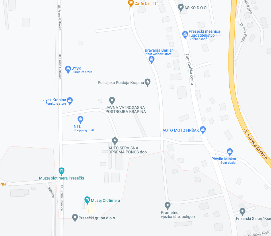 Google Maps prikaz prometnica oko Krapine 2