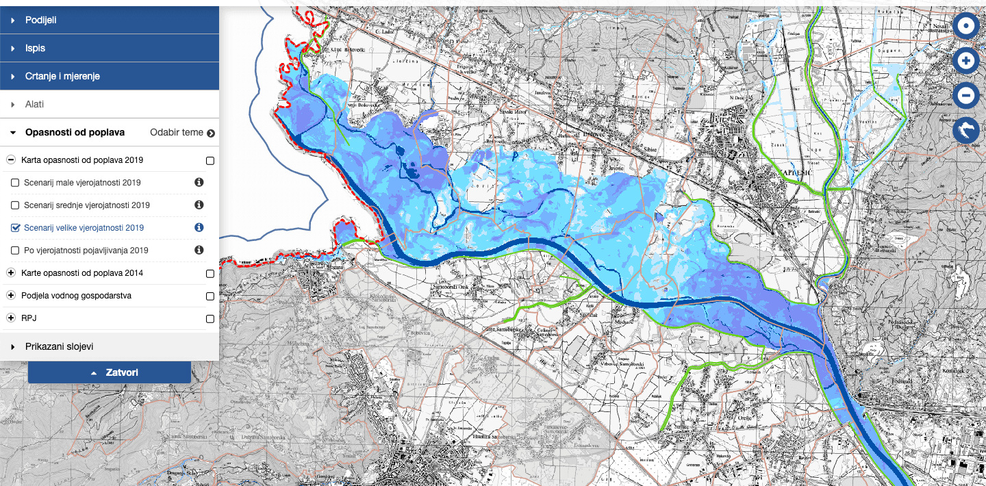 HR vode - scenarij velike vjerojatnosti poplave