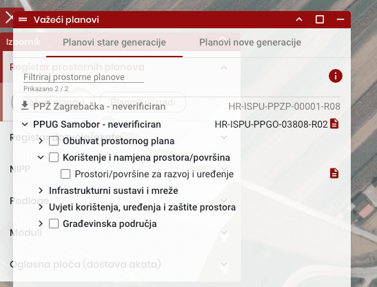 ISPU odabir važećih prostornih planova 2